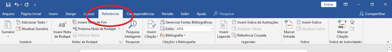 aba referências no word