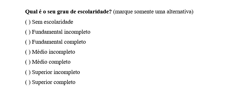 Como Colocar Informações De Um Questionario Em Um Texto Exemplo